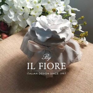 Bomboniera Matrimonio Candela con Peonia in Gesso