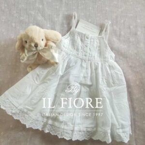 Vestito per Cerimonia Bimba con Pizzo Sangallo bianco