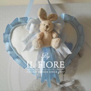 Fiocco Nascita Bimbo e Bimba Cuore con peluche