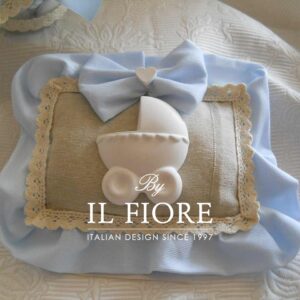 Fiocco nascita Carrozzina in gesso profumato