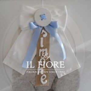 Fiocco nascita con Bottone e nome Personalizzabile