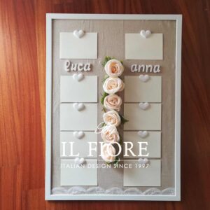 Tableau de Mariage con Nomi e Fiori