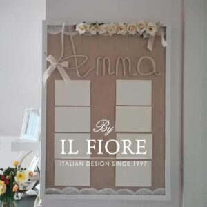 Tableau Cresima e Comunione con Nome e Fiori
