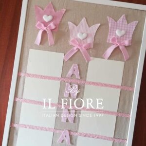 Tableau Battesimo Bimba con Nome e Corona