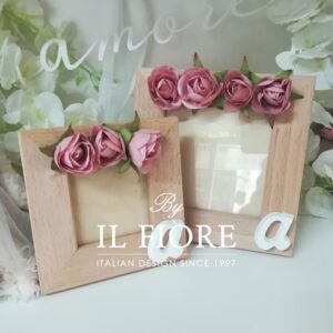 Bomboniera utile Comunione porta foto con fiori e cifra