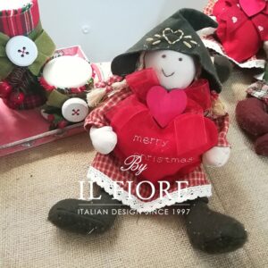Angelo Natalizio decorazione albero di Natale con cuore rosso