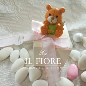 Bomboniera Nascita bimba scatola portaconfetti con animaletti colorati