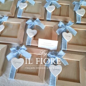 Bomboniera Battesimo portafoto con cuoricino personalizzabile per bimba e bimbo