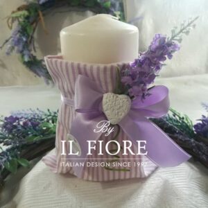 Bomboniera Comunione matrimonio e Cresima candela con lavanda.