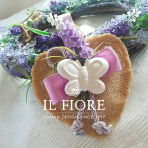 Bomboniera Comunione Cresima Matrimonio cuore con lavanda