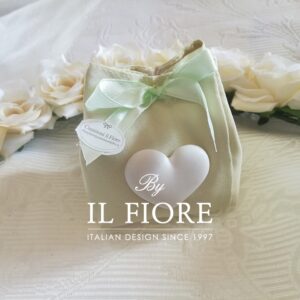 Sacchetto portaconfetti con cuore in gesso