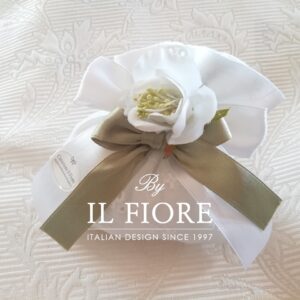 Bomboniera Cresima sacchetto in Sangallo con fiore