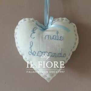 Fiocchi nascita Bimba e bimbo Cuore Personalizzabile con nome - fuoriporta