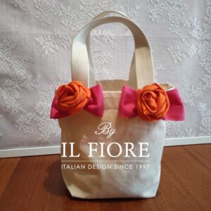 Borse donna fiori di stoffa e fiocchi fucsia Bag donna