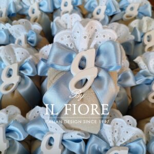 Bomboniere Battesimo sacchetto portaconfetti Sangallo con lettera