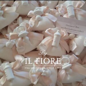 Bomboniera Battesimo con ciuccio biberon e sonaglino