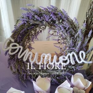 Ghirlanda con lavanda e scritta Comunione o personalizzabile con Nome