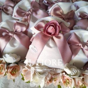 Bomboniere Matrimonio Comunione Sacchetto Portaconfetti con fiore