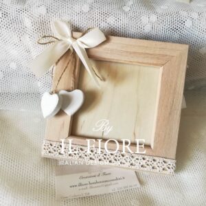Bomboniere Matrimonio Portafoto Shabby Chic in Legno Cuori in Legno
