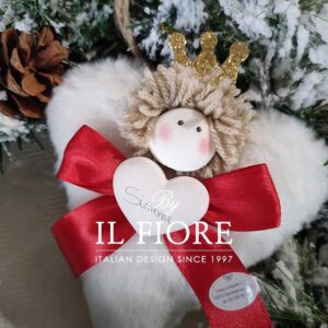 Decorazione natalizia cuore con nome bimba e bimbo