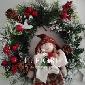 Ghirlanda Natalizia furiporta con gnomo e bacche