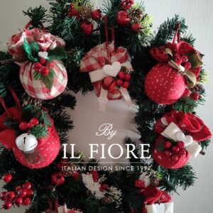 Fuoriporta Ghirlande Natalizie con palline decorate