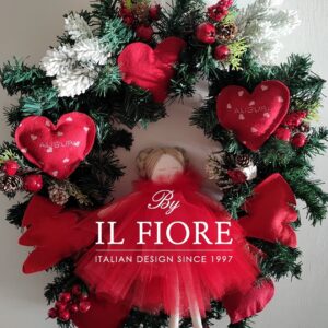 Ghirlande Natalizie con bambola di pezza e cuori