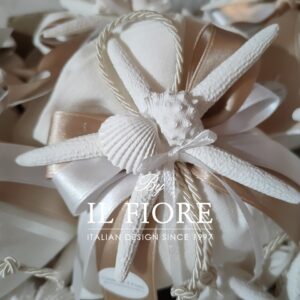 Bomboniera Comunione Sacchetto con Stella Marina e Conchiglie