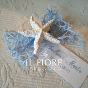 Segnaposto matrimonio con stella marina e conchiglie