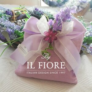 Bomboniera Cresima sacchetto con lavanda e fiore