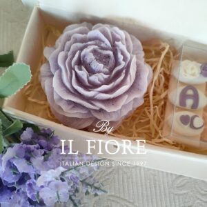Bomboniera Matrimonio candela peonia