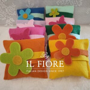 Bomboniere Battesimo sacchetti portaconfetti con fiori e farfalle