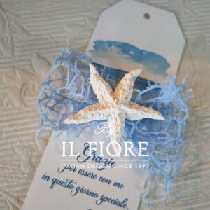 Segnaposto Comunione Matrimonio stella marina e conghiglie