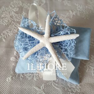 Bomboniera Comunione Sacchetto busta con stella marina in gesso