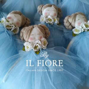 Bomboniere Battesimo Bambola con Vestito in Tulle e Fiori