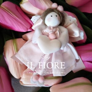 Bomboniere Battesimo Bambola con cuore personalizzabile con nome