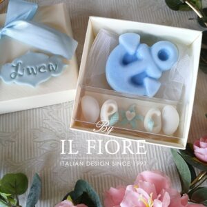 Bomboniere Battesimo candele celesti