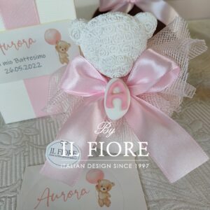 Bomboniere Battesimo bimbo e bimba con orsetto