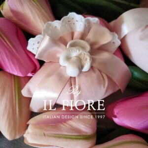 Bomboniera Battesimo sacchetto Portaconfetti con biberon ciuccio piedini