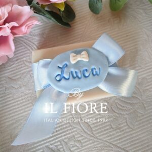 Bomboniere Battesimo saponetta personalizzata con targhetta