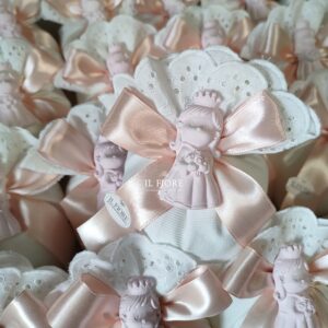 Bomboniere Battesimo sacchetto portaconfetti con Principressa e Principino