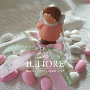 Bomboniera Battesimo Angioletti con Scatolina Portaconfetti