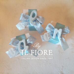 Bomboniere Battesimo bimbo e bimba Scatola Portaconfetti con lettere personalizzabili