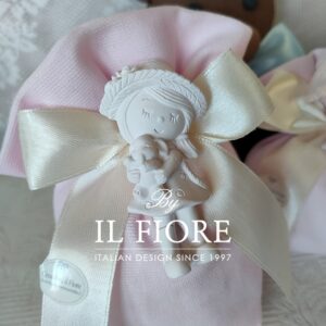 Bomboniere Battesimo bimba sacchetto portaconfetti con bimba