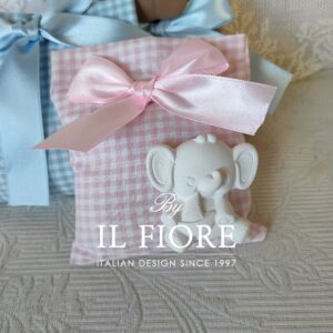 Bomboniera Battesimo bimbo e bimba con elefantino
