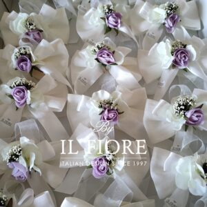 Bomboniere Cresima Comunione fiocco con fiori