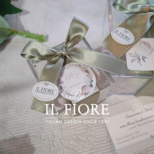 Bomboniere Matrimonio scatola plexiglass piccola con tag personalizzabile
