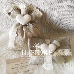Bomboniera Matrimonio Shabby Chic Sacchetti con Merletto e Gessetti Profumati