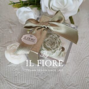 Bomboniere Matrimonio scatola portagioie con candela peonia