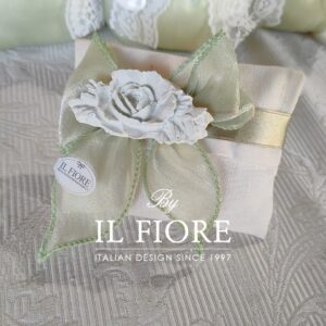 Bomboniere Matrimonio sacchetto in lino con peonia